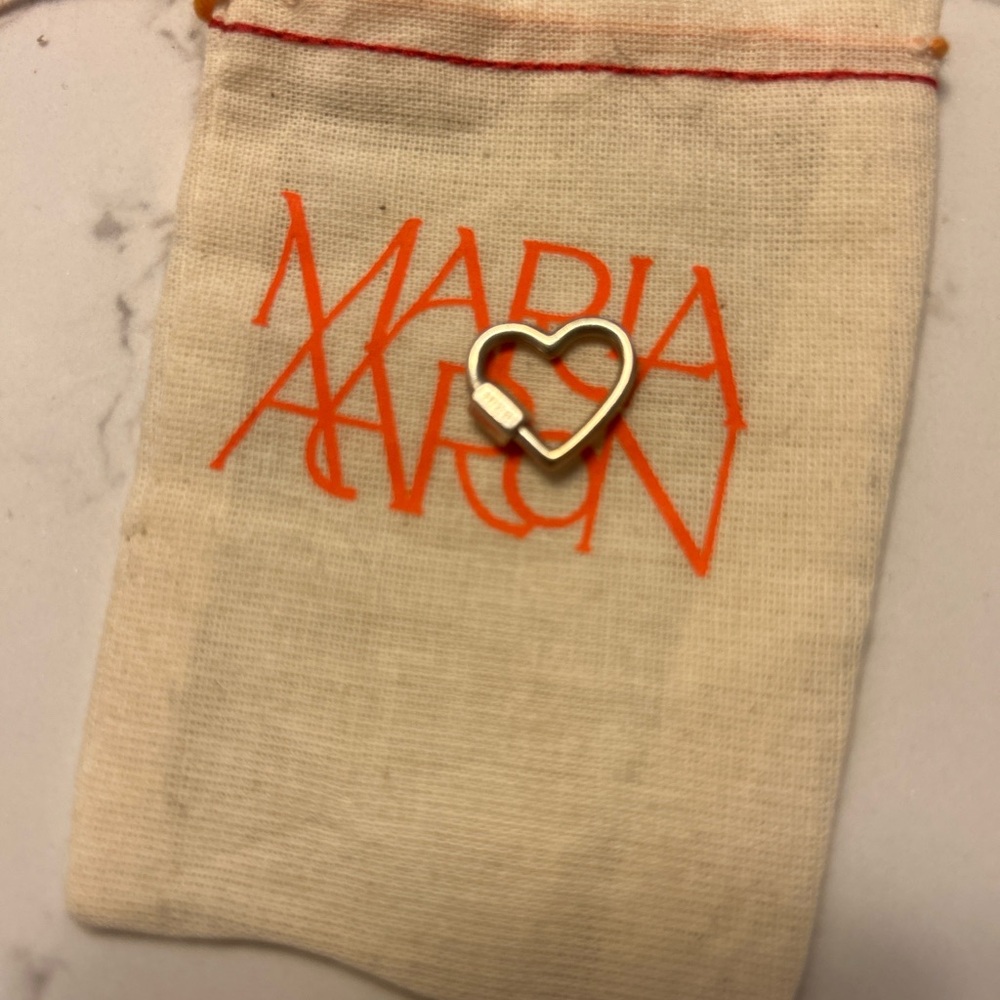 Marla Aaron Heart Lock “Lock Your Mom” Sterling Silver Carabiner Charm - Picture 4 of 5